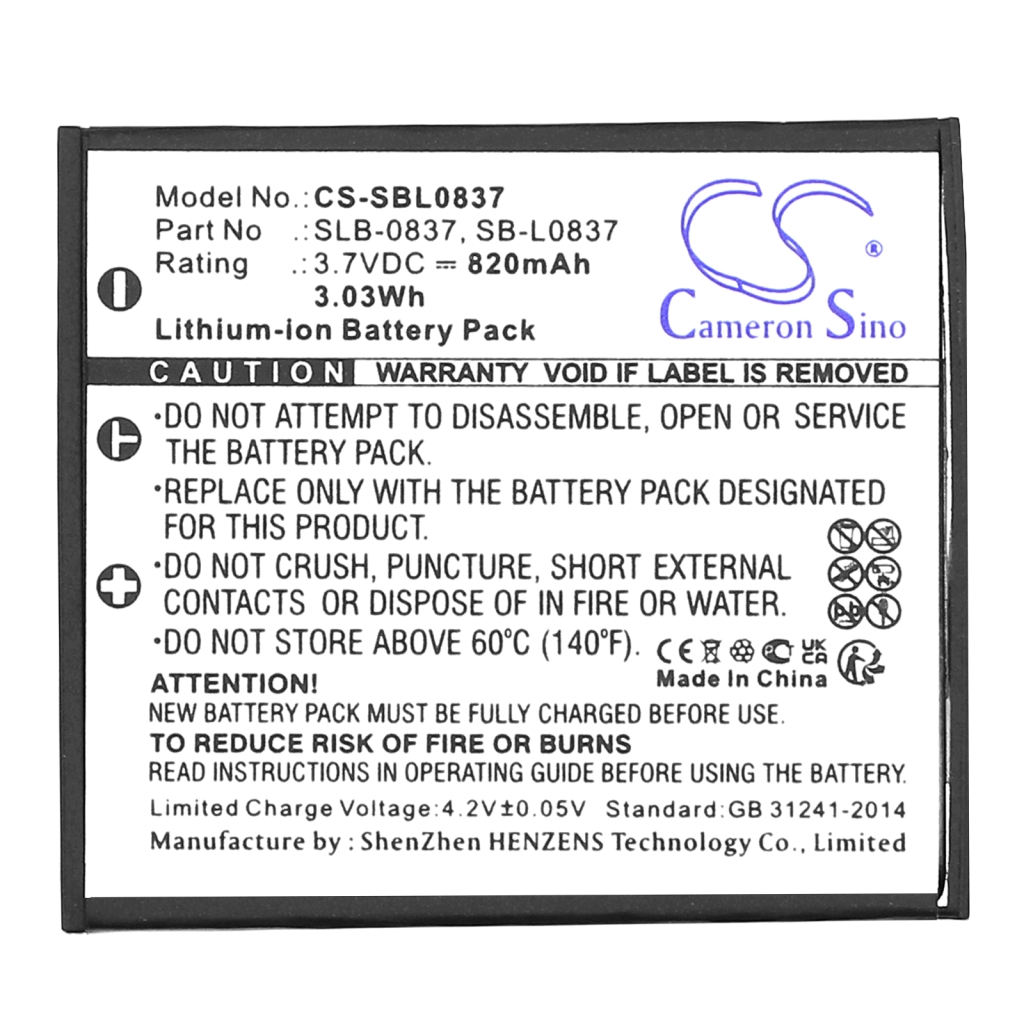 Batterie de l'appareil photo Samsung Digimax i70