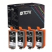 TCTK Druckerpatronen C-35BK 4er Set Schwarz kompatibel mit Canon PIXMA iP100 iP100B iP110, für PIXMA TR150 with battery