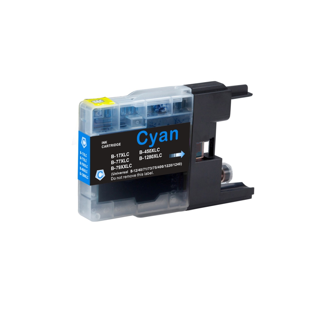 Compatible with Brother LC1280XLC / 19ml Ink Cyan (Ink cartridges - Dye)