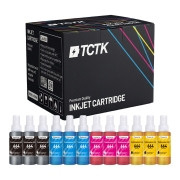 TCTK Druckerpatronen T6641 T6642 T6643 T6644 12er Set CMYK (je 3x) kompatibel mit Epson EcoTank ET-14000 ET-16500 ET-2500 ET-2550 ET-2600 ET-2650 ET-3600 ET-4500 ET-4550, ersetzt C13T66414A C13T664140