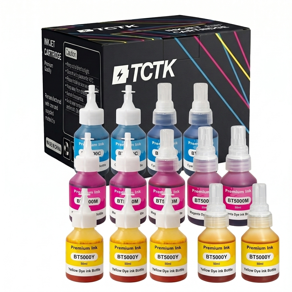 TCTK Druckerpatronen BT5000C 50mlBT5000M BT5000Y BT5000C 50mlBT5000M BT5000Y 6er Set CMY (je 2x) kompatibel mit Brother DCP-T220 DCP-T226 DCP-T300 DCP-T310 DCP-T420W DCP-T425W DCP-T426W, ersetzt F cap