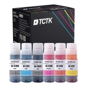 TCTK Druckerpatronen GI-53BK GI-53C GI-53GY GI-53M GI-53R GI-53Y 6er Set Multicolor kompatibel mit Canon PIXMA G 550 650, ersetzt 4699C001