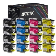 TCTK Druckerpatronen LC-1100XL LC-1100XL LC-1100XL LC-1100XL 16er Set CMYK (je 4x) kompatibel mit Brother DCP-145 C, für DCP-163 C, für DCP-165 C, für DCP-185 C, für DCP-195 C, ersetzt LC1100XLBK