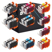 TCTK Druckerpatronen CLI-42BK CLI-42C CLI-42GY CLI-42LGY CLI-42M CLI-42PC CLI-42PM CLI-42Y 16er Set Multicolor (je 2x) kompatibel mit Canon PIXMA PRO-100 PRO-100S, ersetzt 6384B001