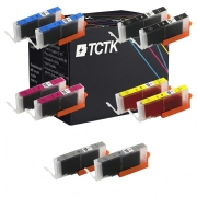 TCTK Druckerpatronen CLI-571XLBK CLI-571XLC CLI-571XLM CLI-571XLY CLI-571XLGY 10er Set Multicolor (je 2x) kompatibel mit Canon PIXMA MG 5700 5750 5751 5752 5753 6800 6850 6851 6852, ersetzt 0331C001