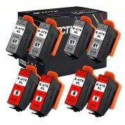 TCTK Druckerpatronen 478XL 478XL 8er Set 4x Gray 4x Red kompatibel mit Epson Expression Photo HD XP-15000, ersetzt C13T04F64010