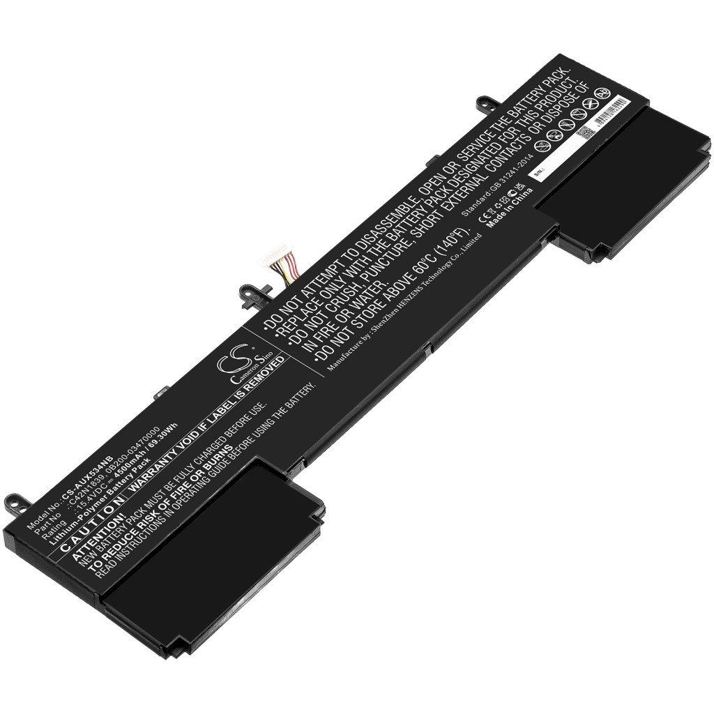 Compatible battery replacement for Asus 0B200-03470000,C42N1839