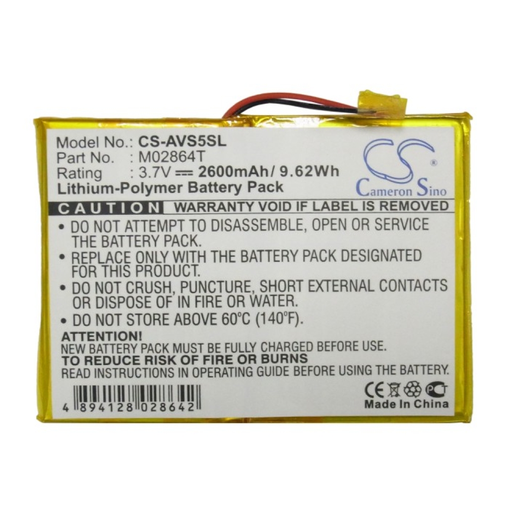 MP3, MP4, MP4, PMP Batterie Archos CS-AVS5SL