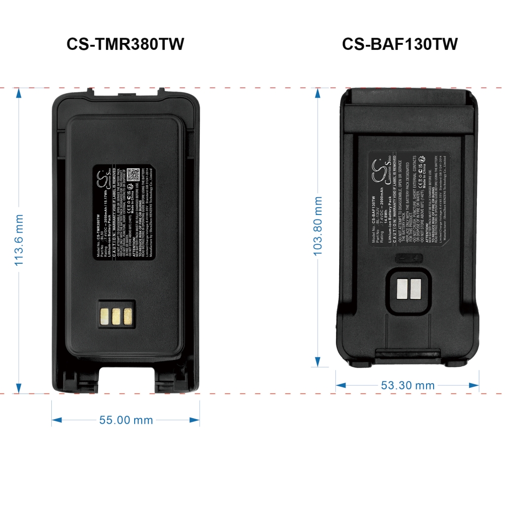 Two-Way Radio Battery Radioddity CS-BAF130TW