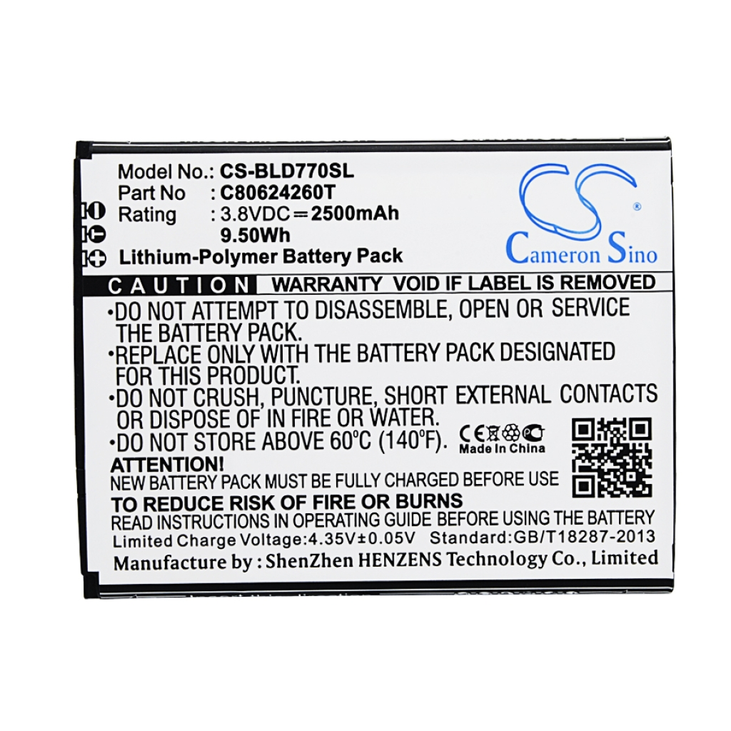Batterie de téléphone portable BLU CS-BLD770SL