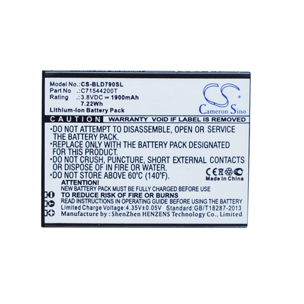 Compatible battery replacement for BLU C71544200T