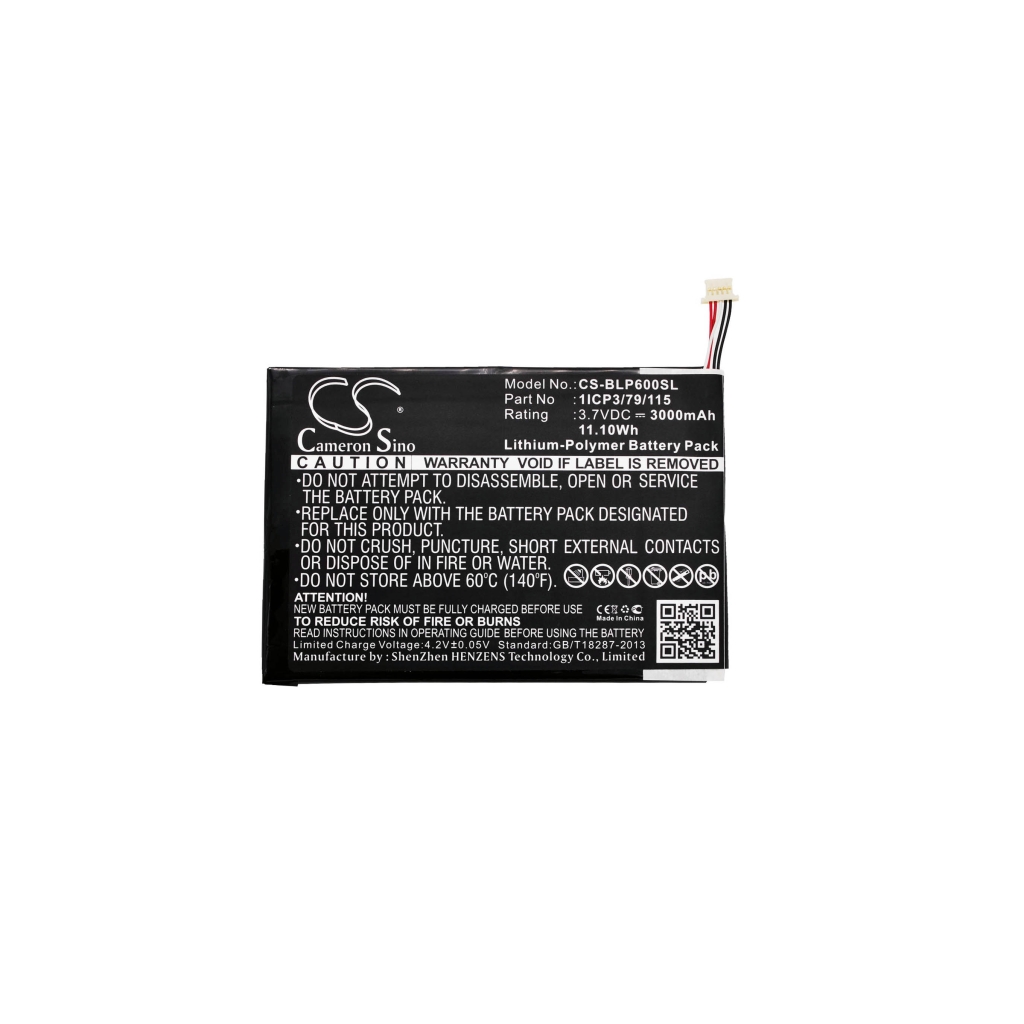 Remplacement de batterie compatible pour BLU 1ICP3/79/115