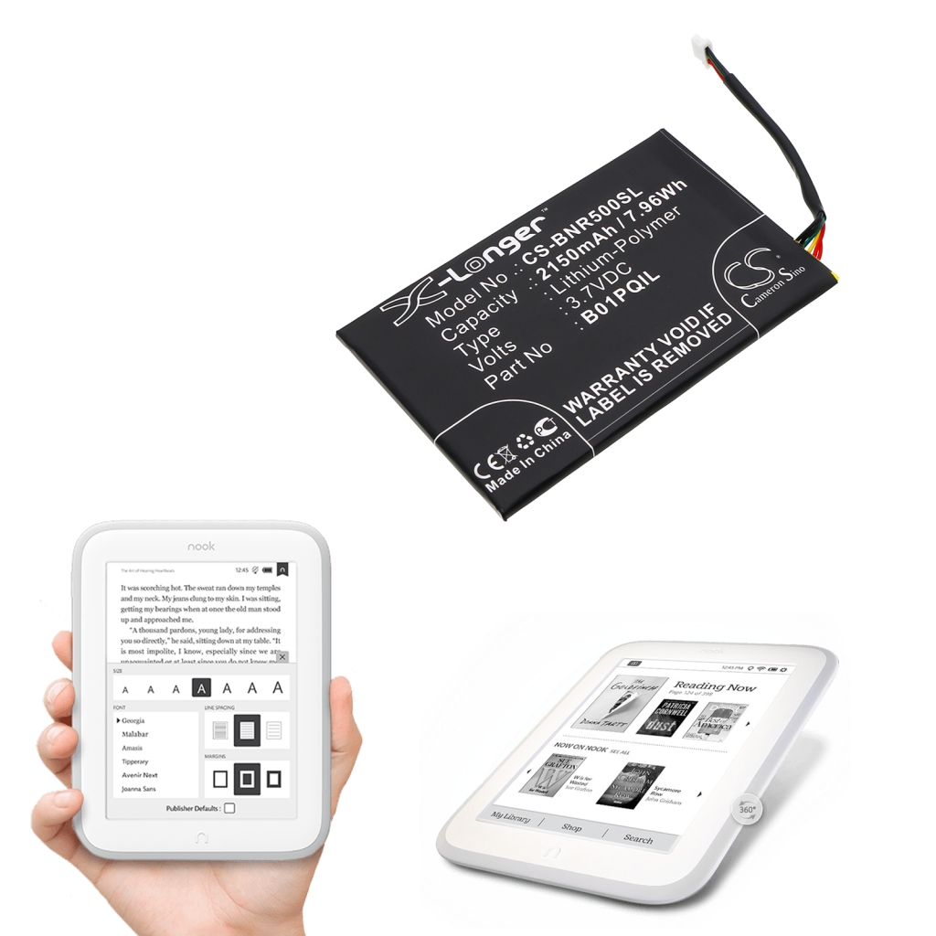 Ebook, eReader Batterie Barnes & noble CS-BNR500SL