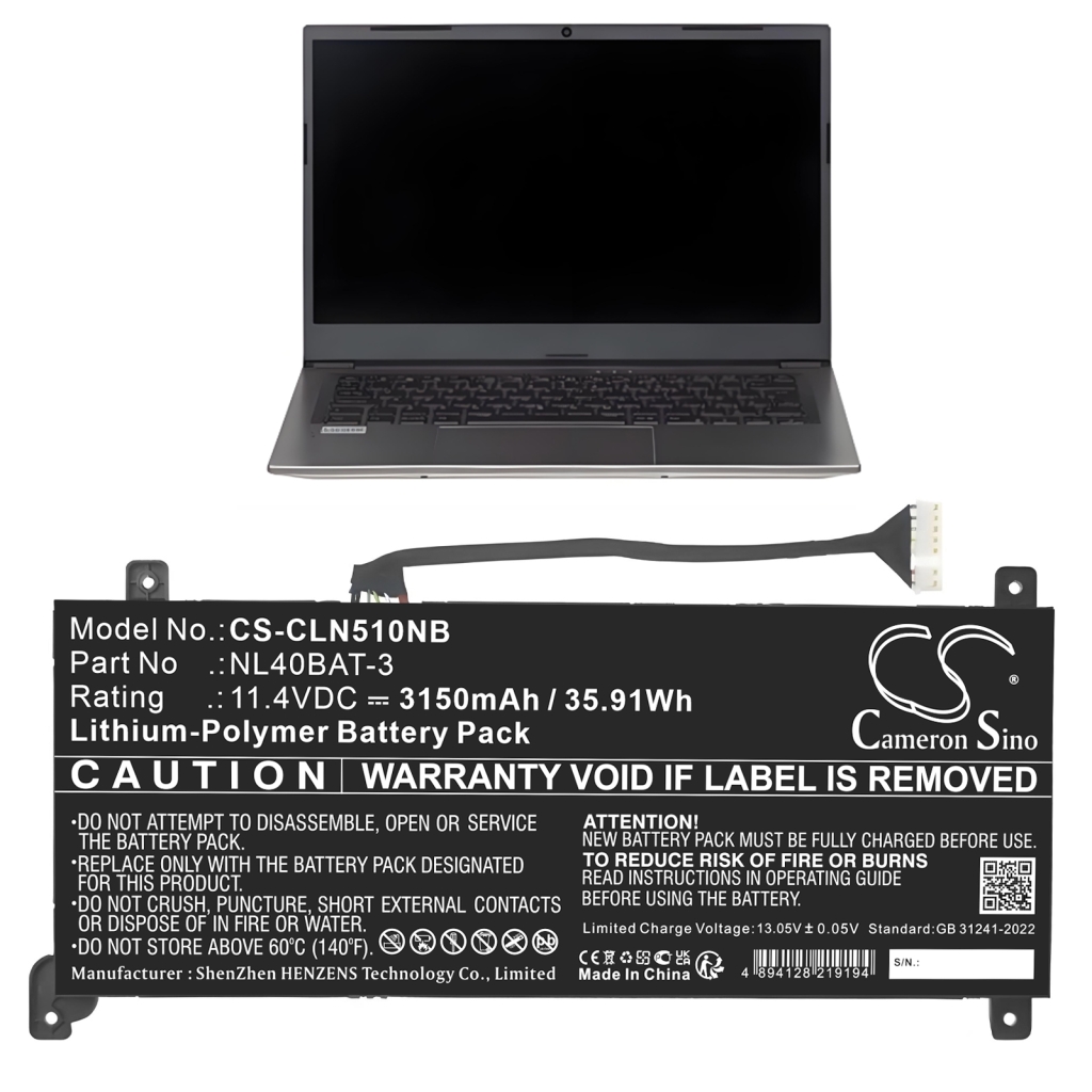 Laptop Akkus CLEVO CS-CLN510NB