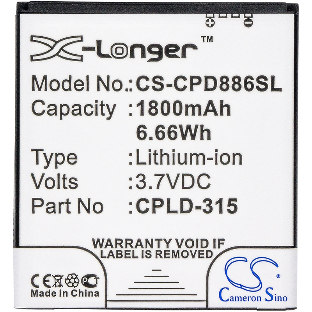 Batterie de téléphone portable Vodafone CS-CPD886SL