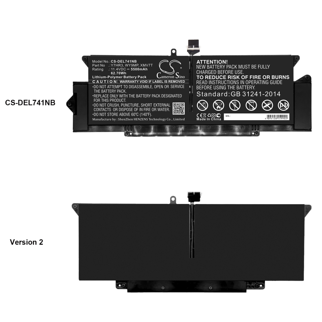 Batterie pour ordinateur portable DELL CS-DEL741NB