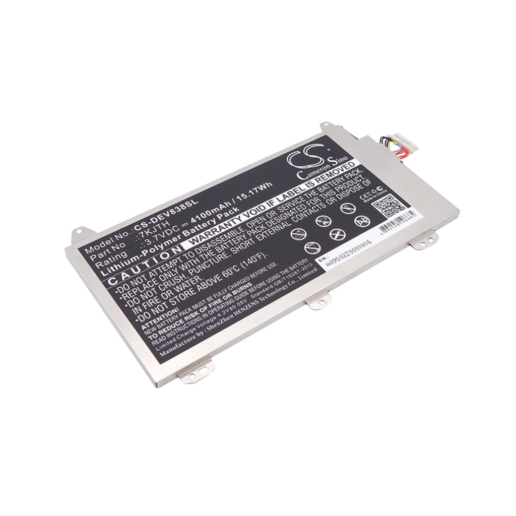 Remplacement de batterie compatible pour DELL 7KJTH