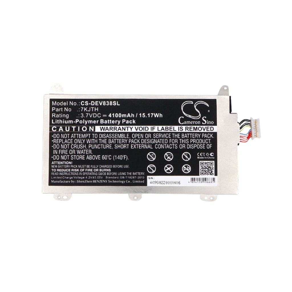 Remplacement de batterie compatible pour DELL 7KJTH