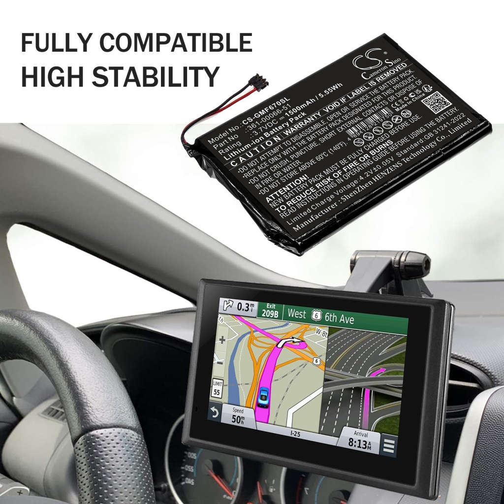Navigationssysteme Akkus Garmin CS-GMF670SL