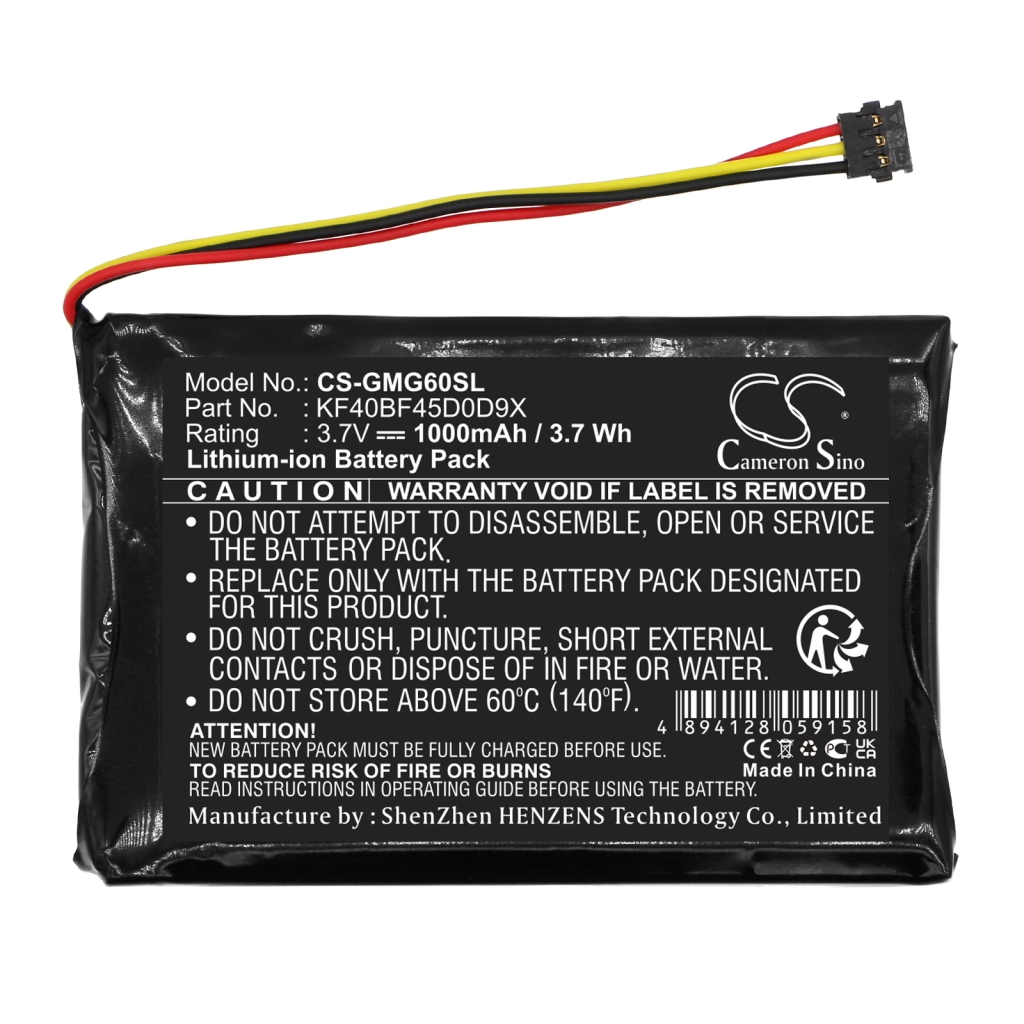 Remplacement de batterie compatible pour Garmin KF40BF45D0D9X