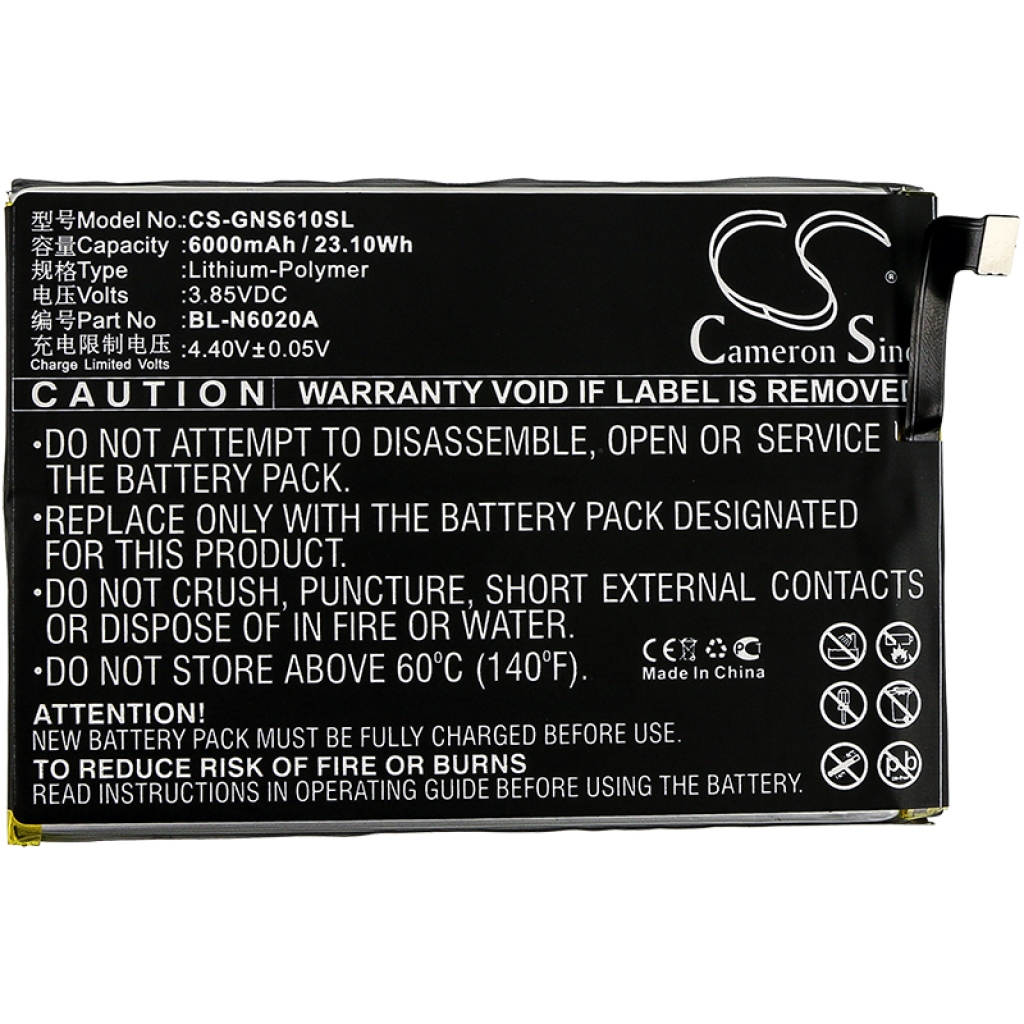Batterie de téléphone portable GIONEE CS-GNS610SL
