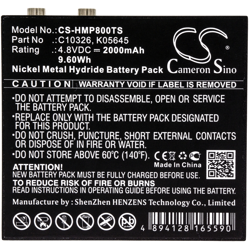 Batterie de casque d'écoute sans fil HME CS-HMP800TS