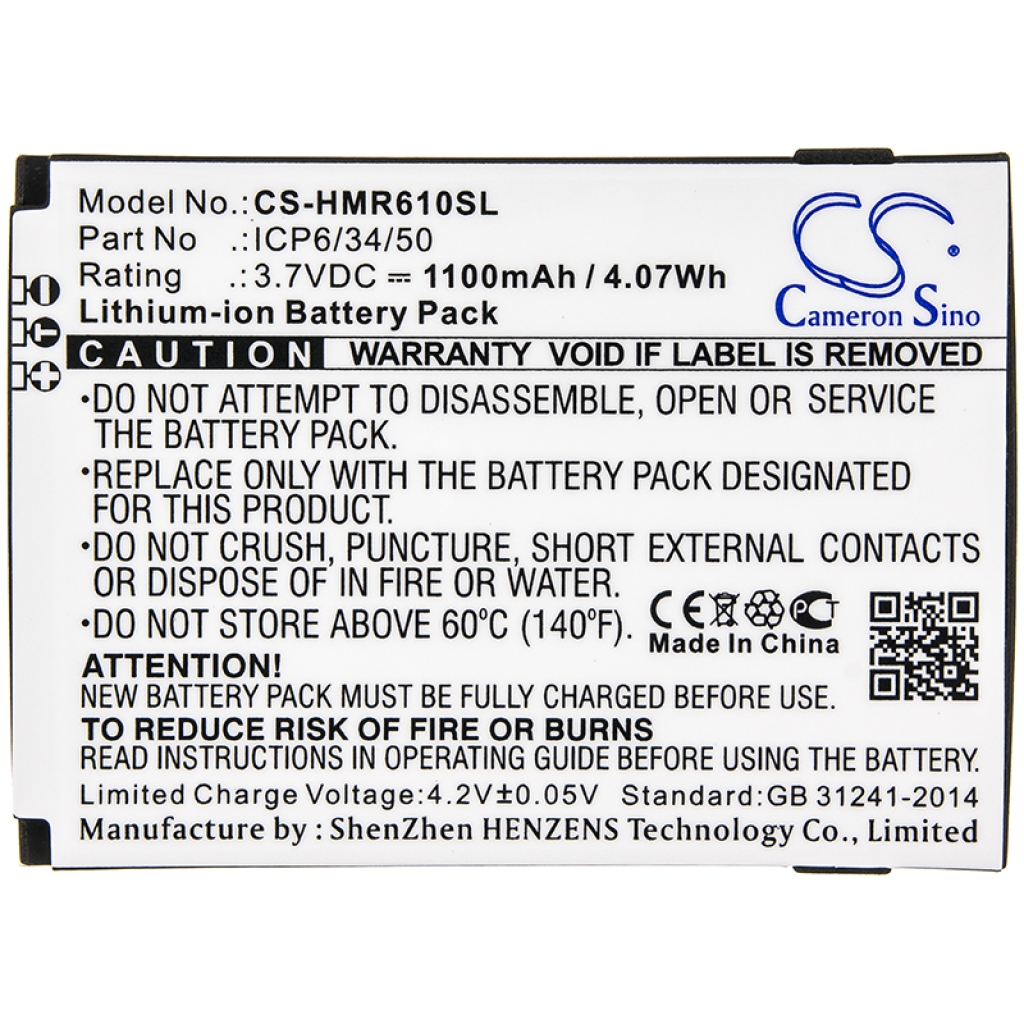Remplacement de batterie compatible pour Humanware ICP6/34/50