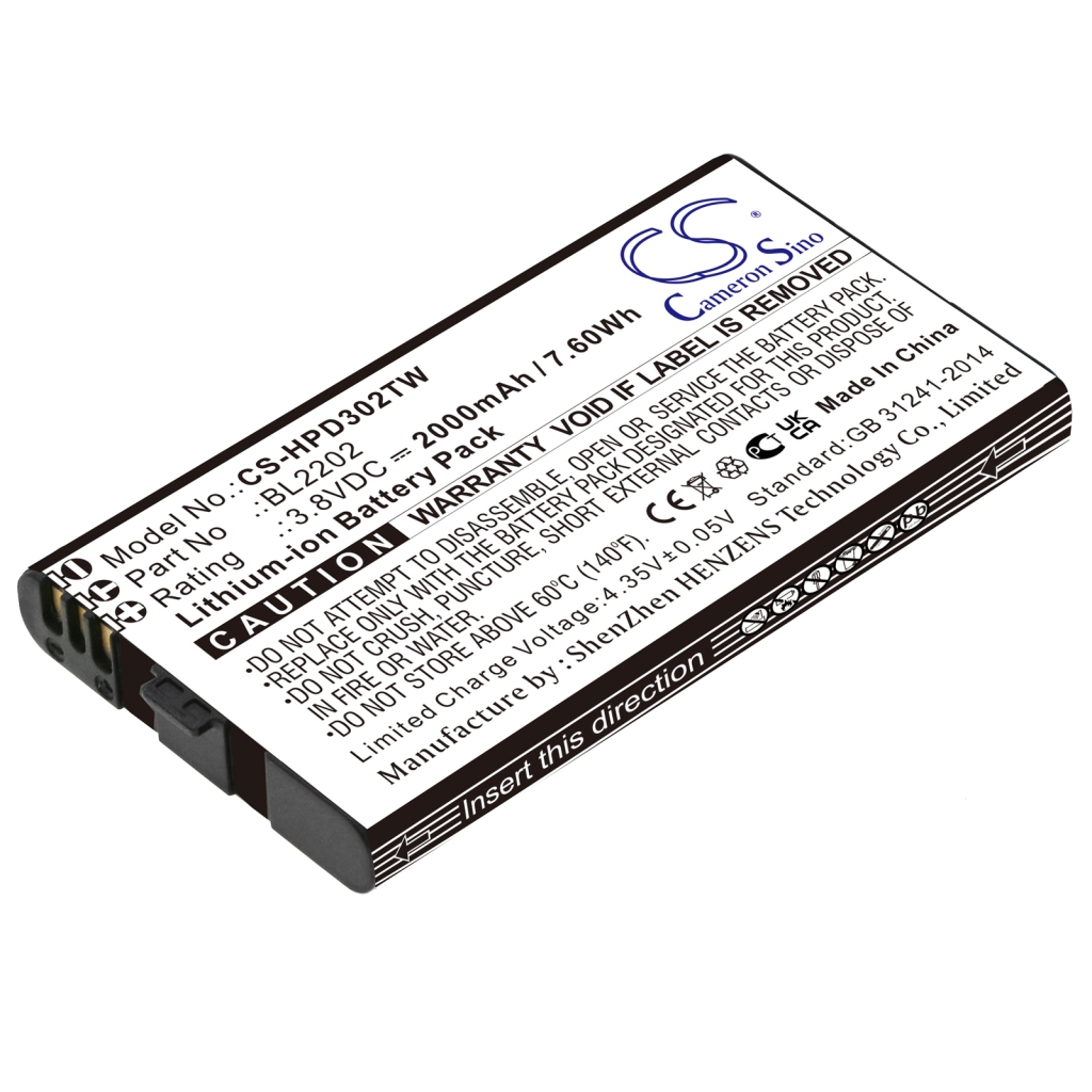 Remplacement de batterie compatible pour Hytera BL2202