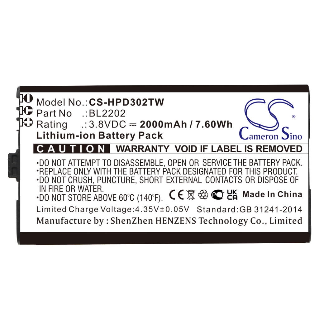 Remplacement de batterie compatible pour Hytera BL2202