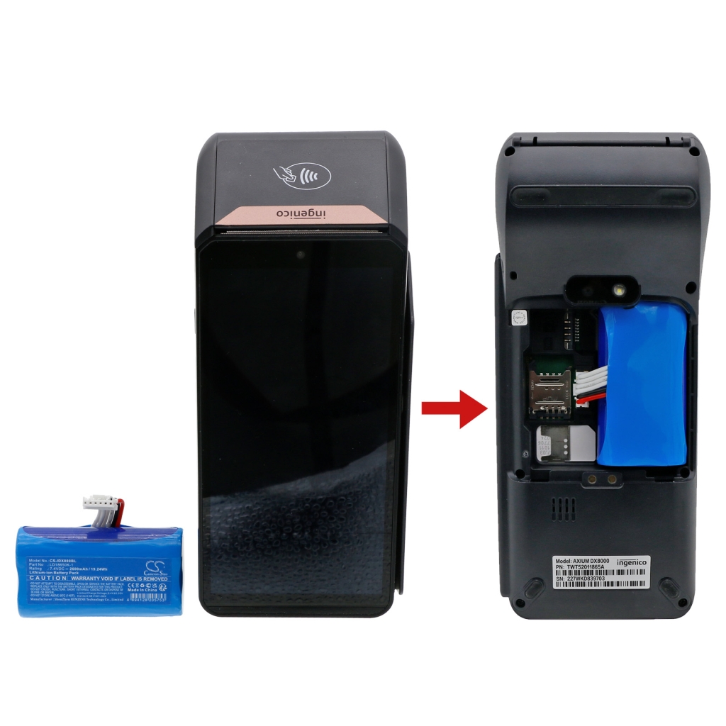 Terminal de paiement Batterie Ingenico AXIUM DX8000-2-2Q95E