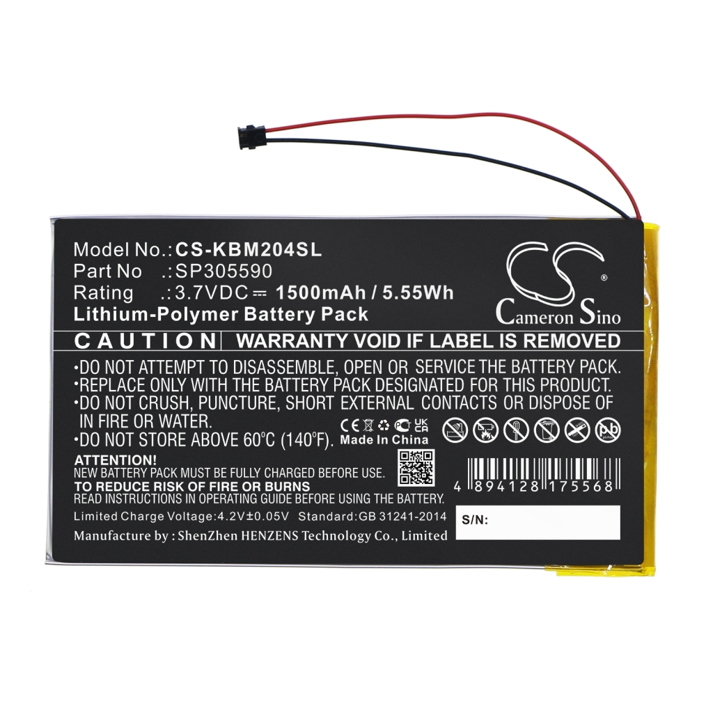 Remplacement de batterie compatible pour Kobo SP305590