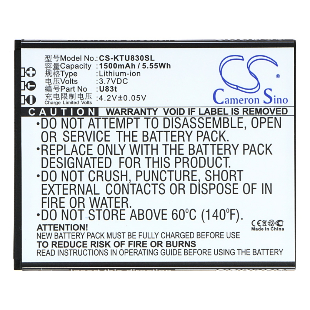 Batterie de téléphone portable K-Touch CS-KTU830SL