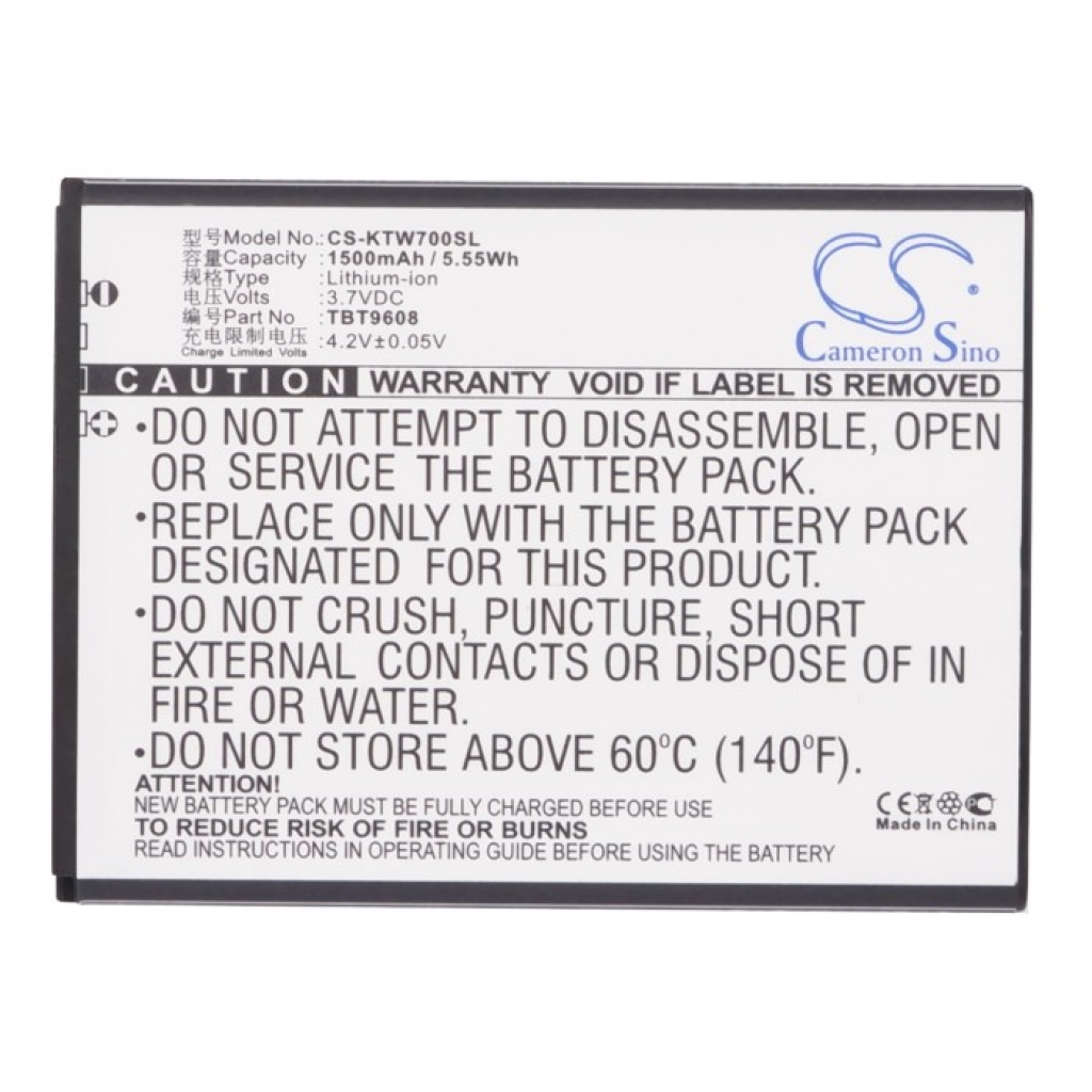 Batteries Remplace TBT9608