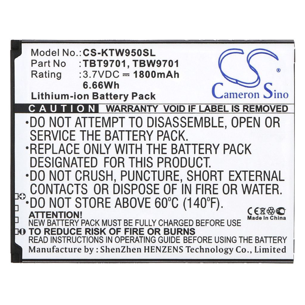 Batterie de téléphone portable K-Touch CS-KTW950SL