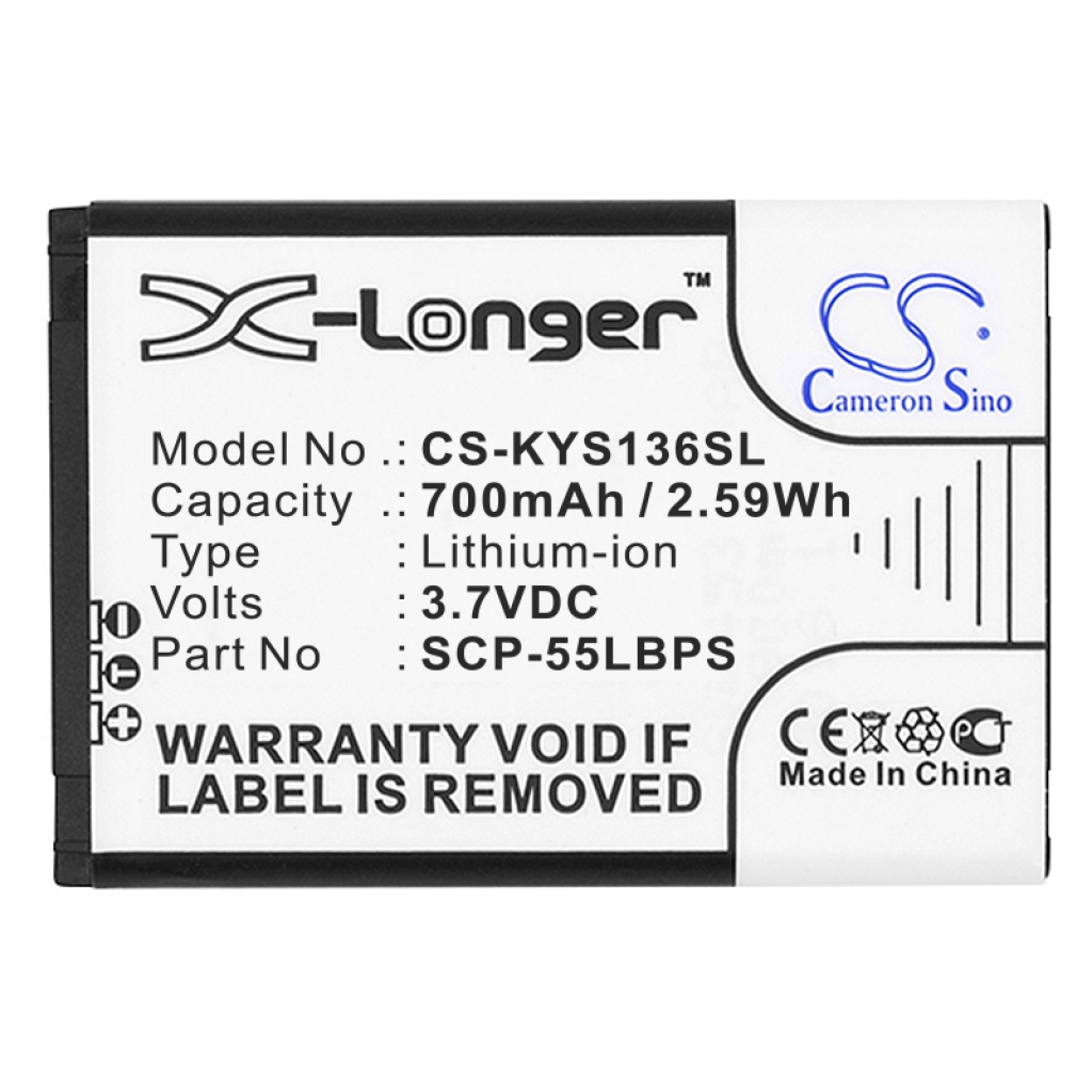 Batterie de téléphone portable Kyocera CS-KYS136SL