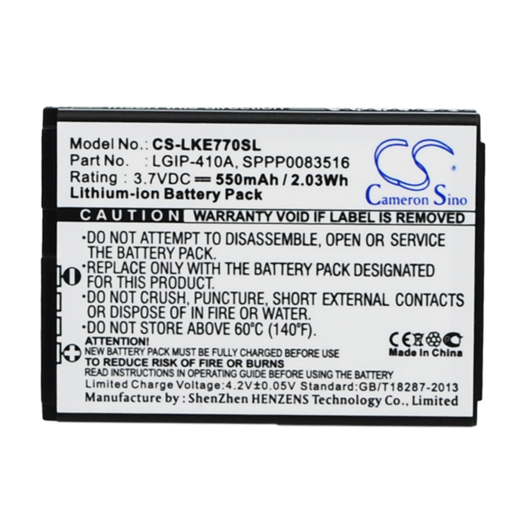 Batterie de téléphone portable LG CS-LKE770SL