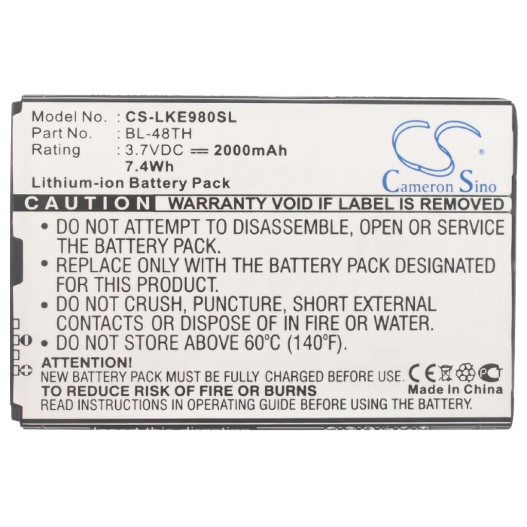 Batterie de téléphone portable LG CS-LKE980SL