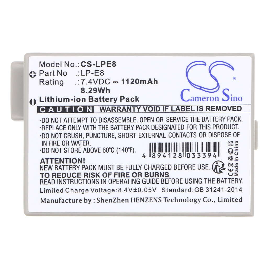 Batteries Remplace LP-E8