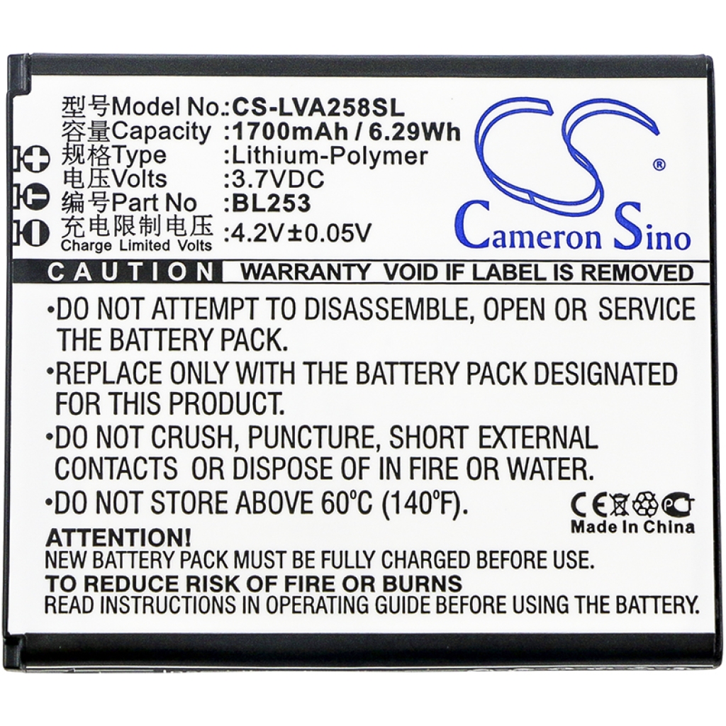Remplacement de batterie compatible pour Motorola BL253
