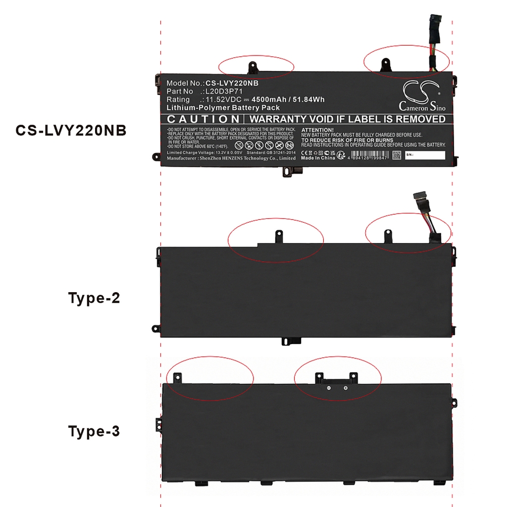 Batteries Remplace L20D3P71
