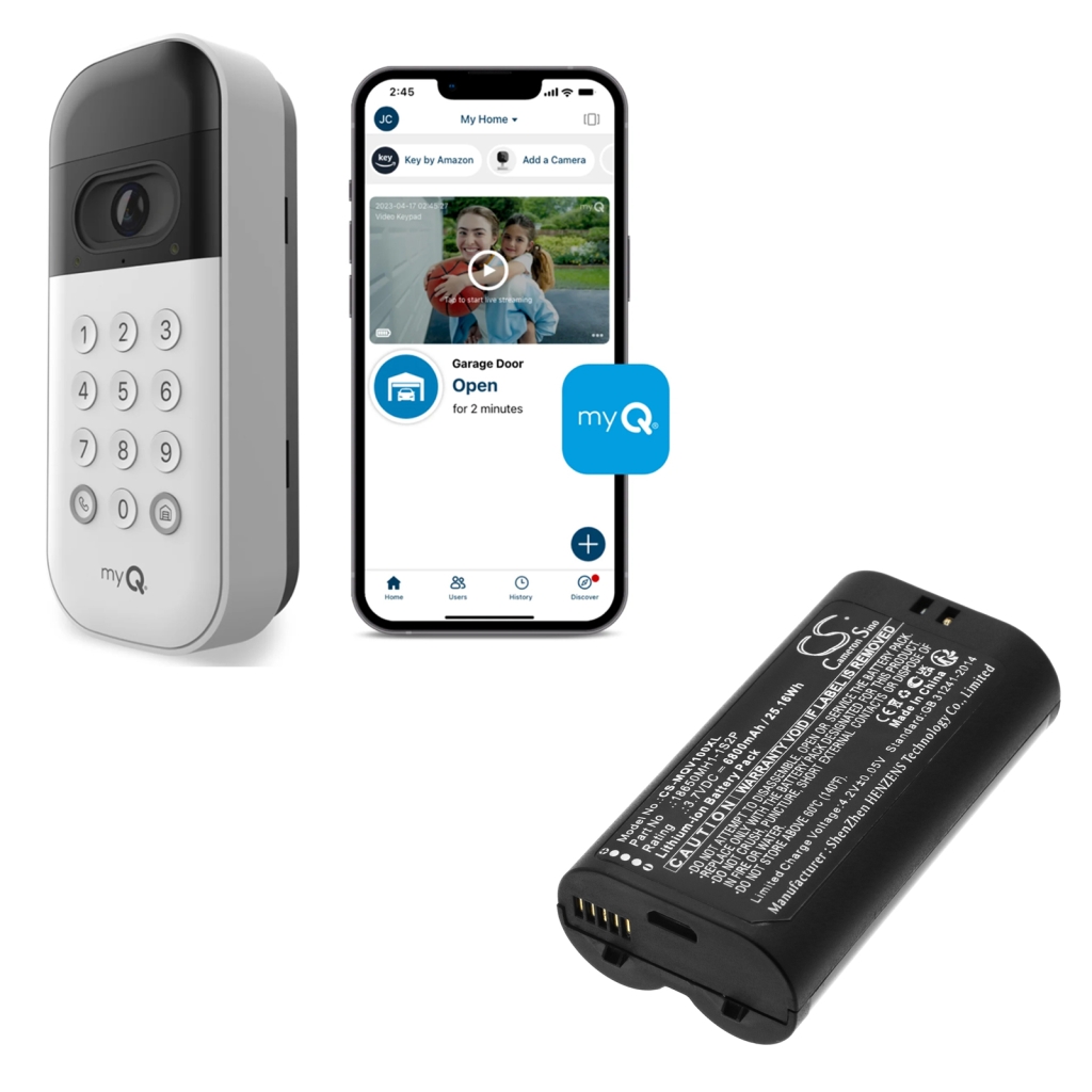 Batterie de caméra de sécurité domestique Myq CS-MQV100XL