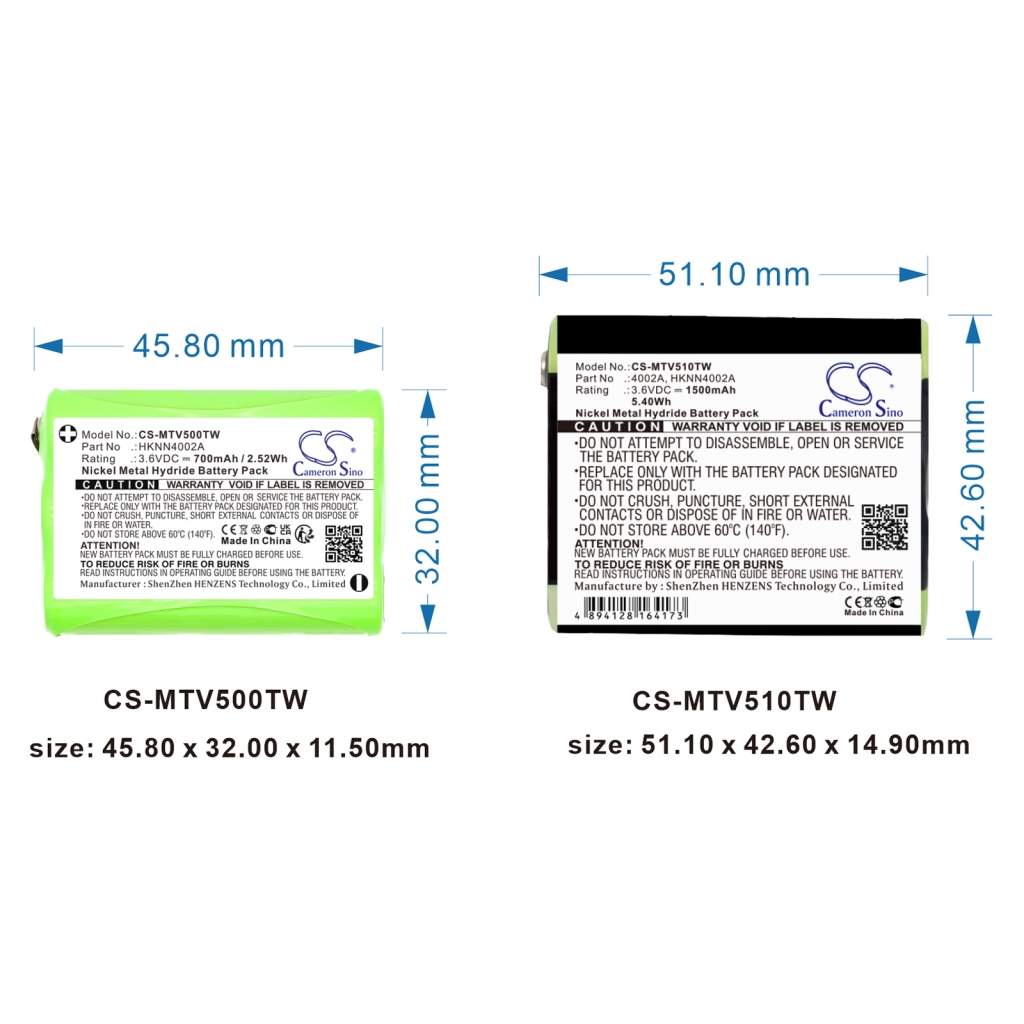 Batterie radio bidirectionnelle Motorola CS-MTV500TW