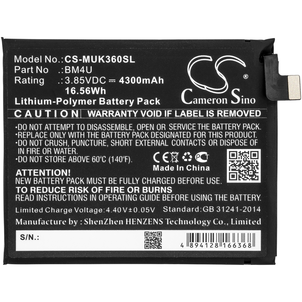 Batterie de téléphone portable Redmi CS-MUK360SL