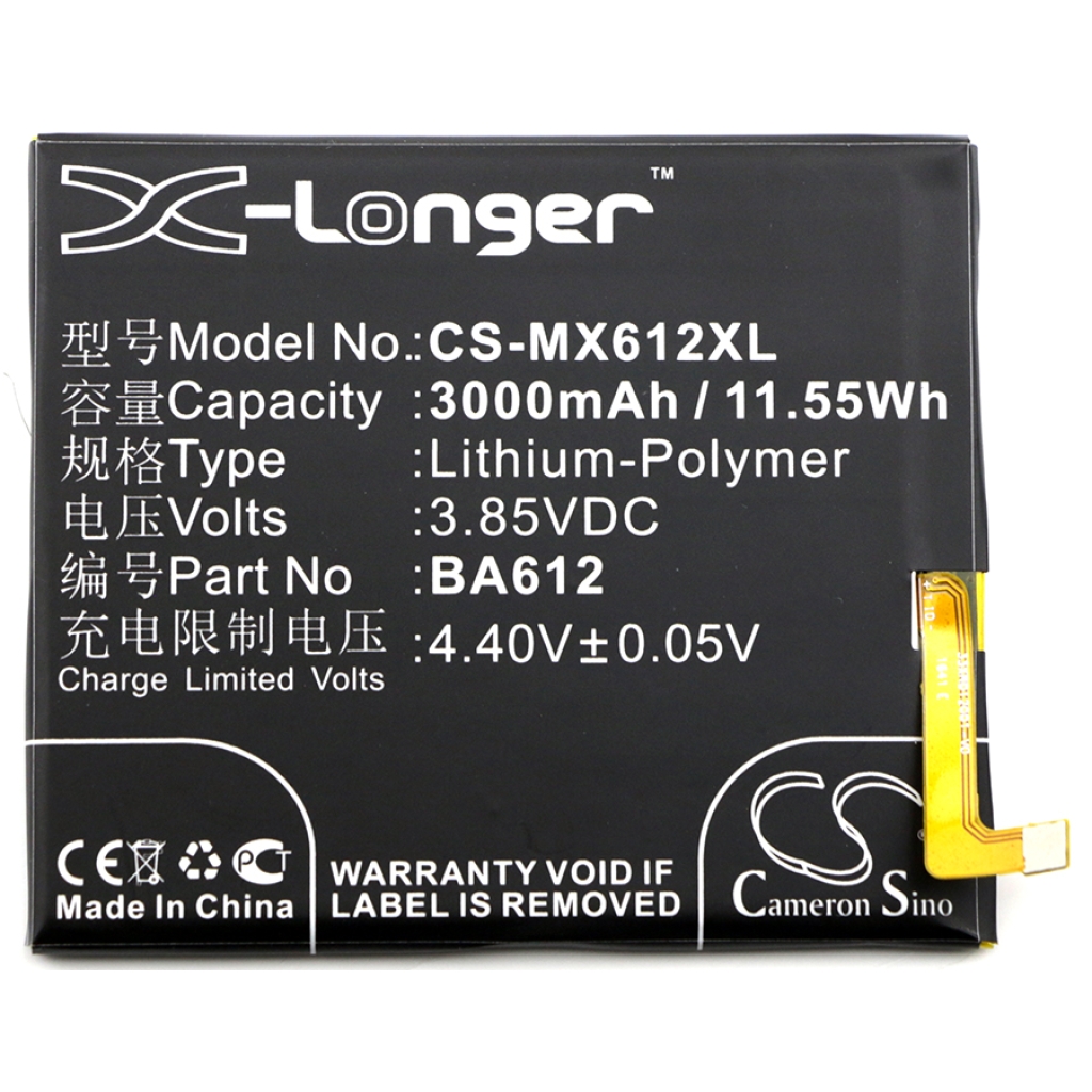 Batterie de téléphone portable MeiZu CS-MX612XL