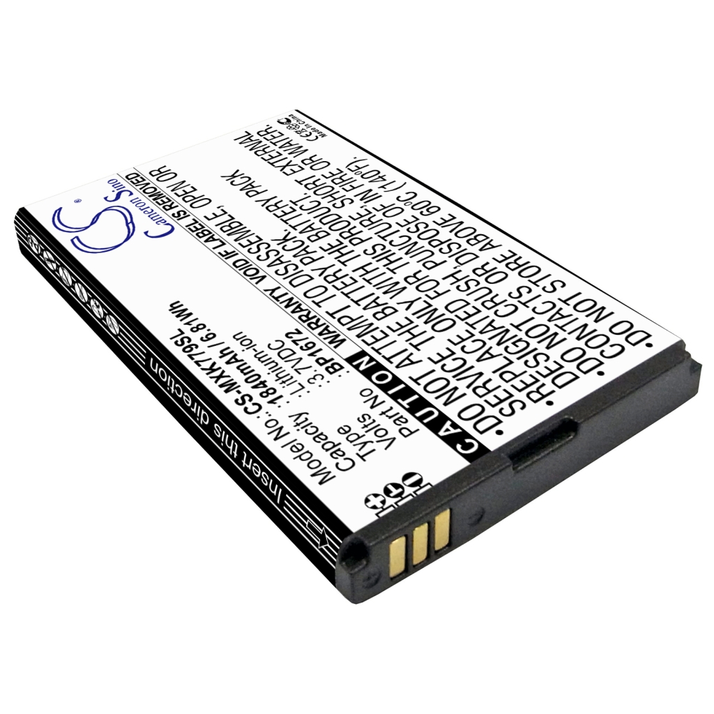 Remplacement de batterie compatible pour Moxee BP1672