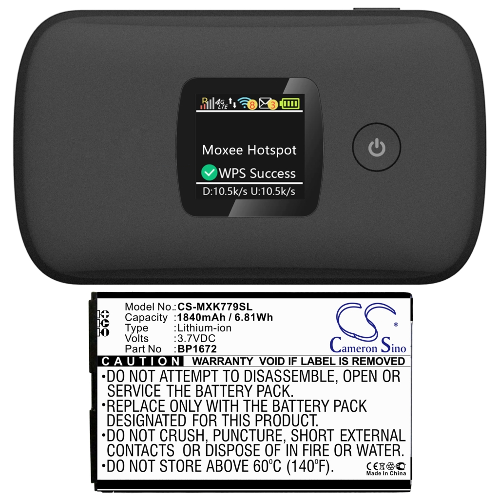 Remplacement de batterie compatible pour Moxee BP1672