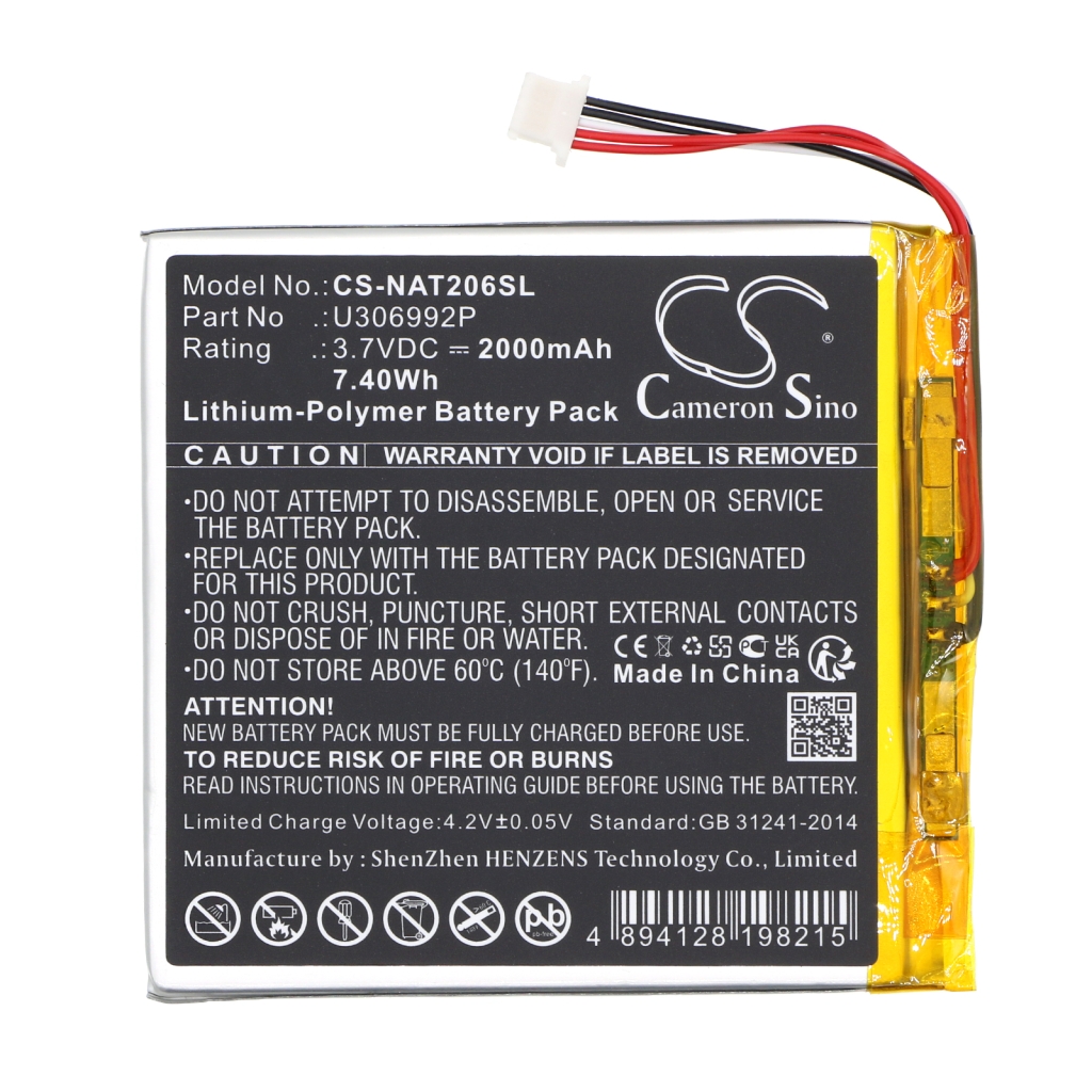 Remplacement de batterie compatible pour Onn U306992P