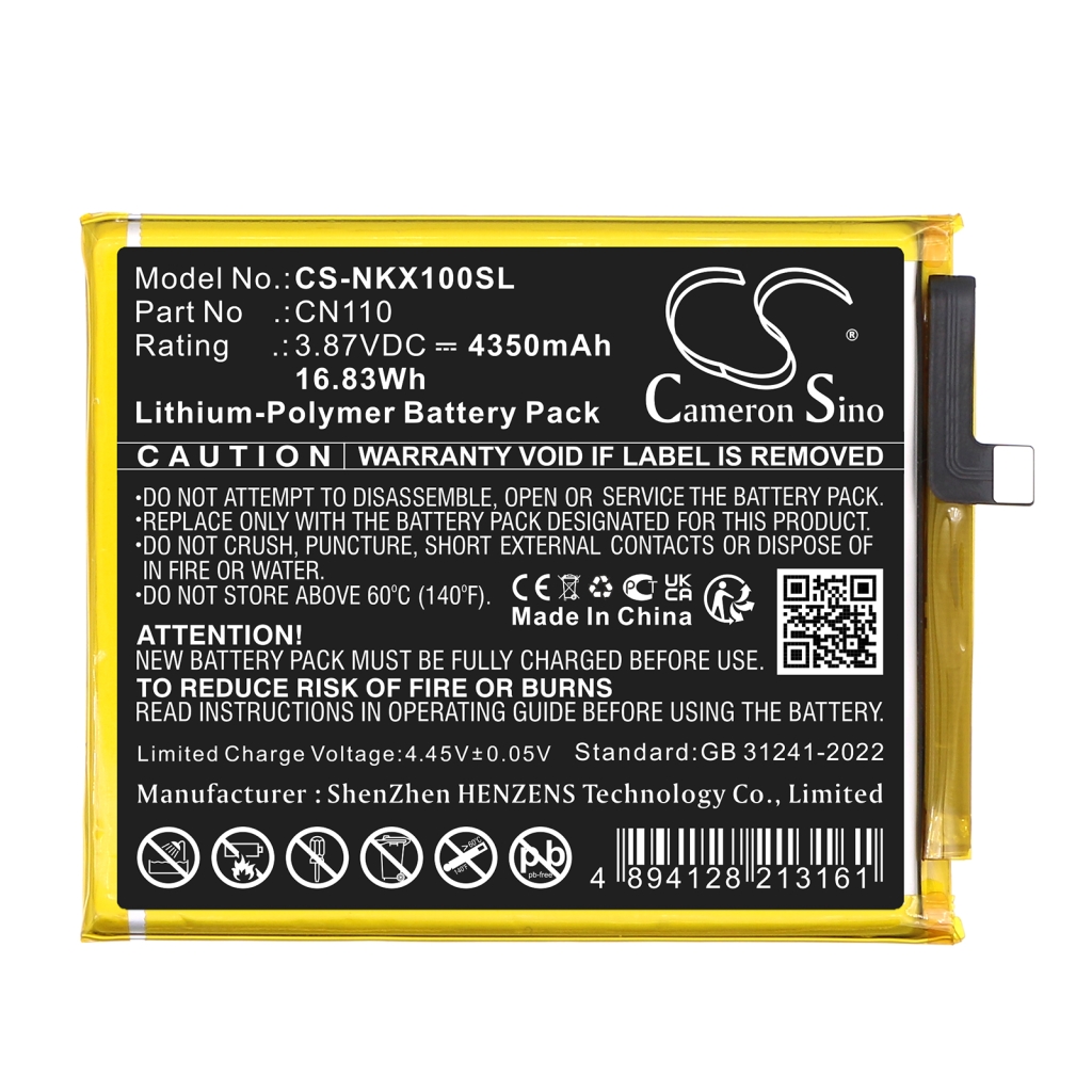Remplacement de batterie compatible pour Nokia CN110
