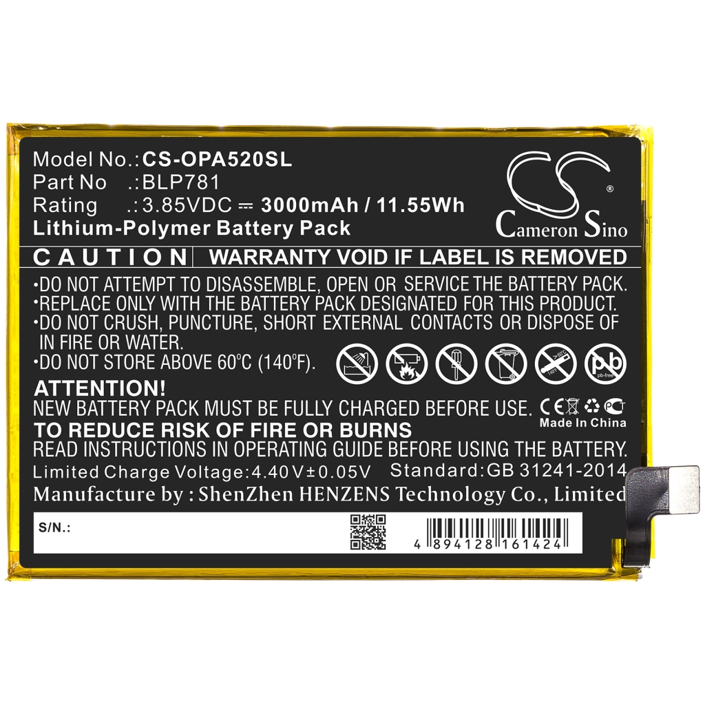 Batterie de téléphone portable OPPO CS-OPA520SL