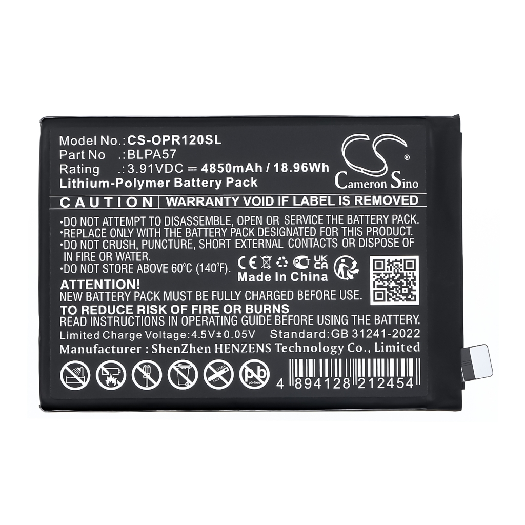 Remplacement de batterie compatible pour OPPO BLPA57